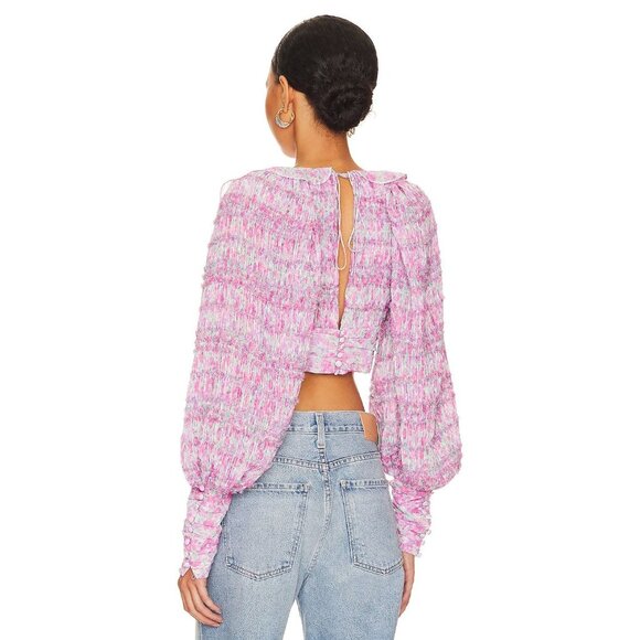 For Love & Lemons Saylor Blouse in Pink - Picture 3 of 5